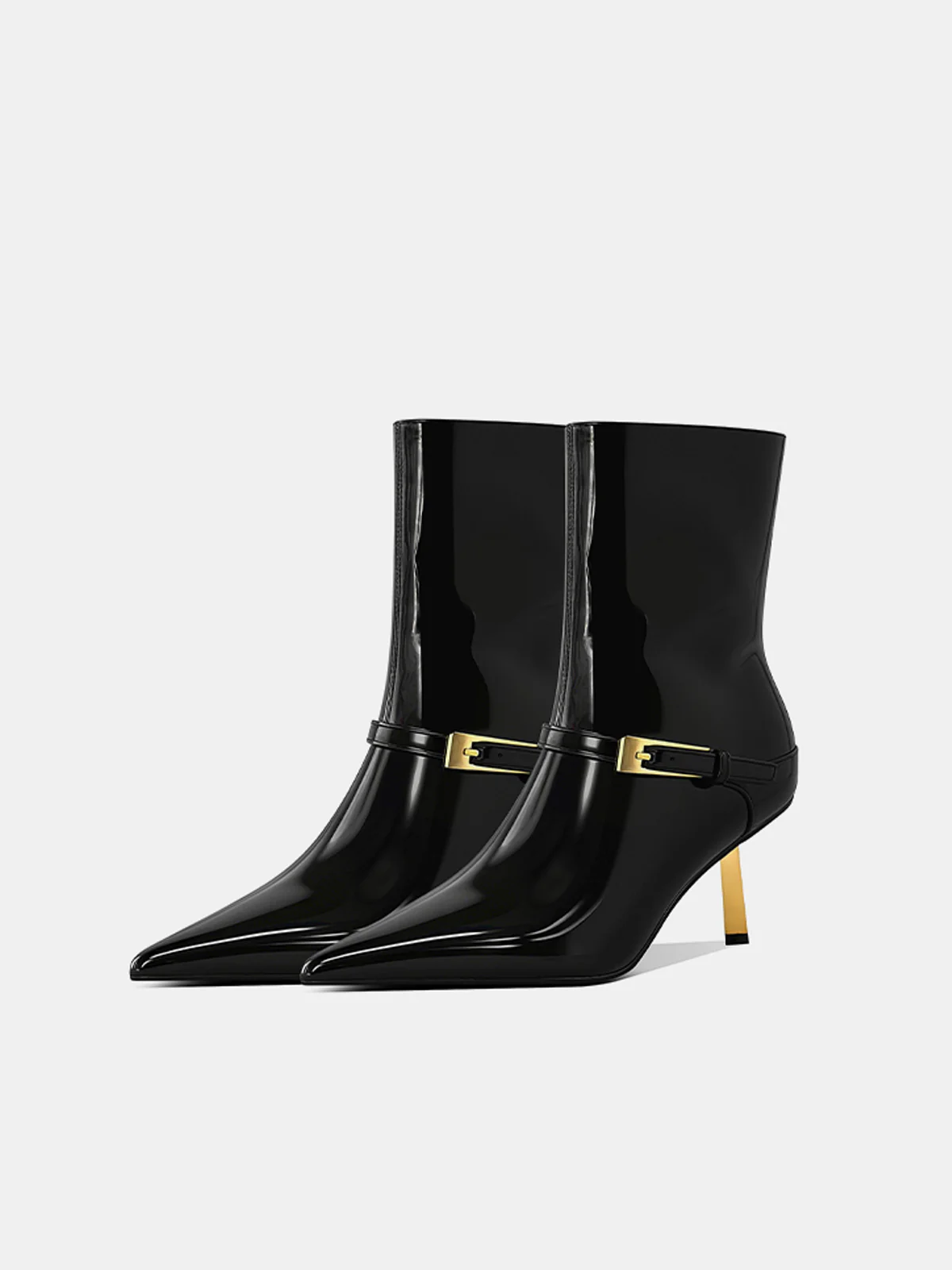 Patent PU Pointed Toe Stiletto Ankle Boots - Image 3