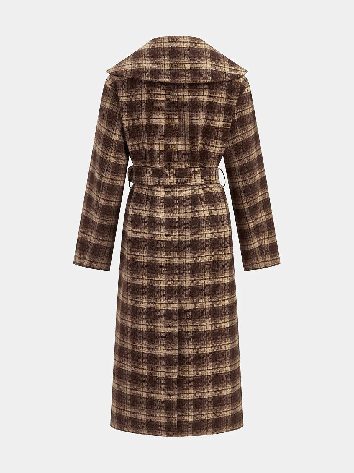 Plaid Belted Trench Coat - Image 2