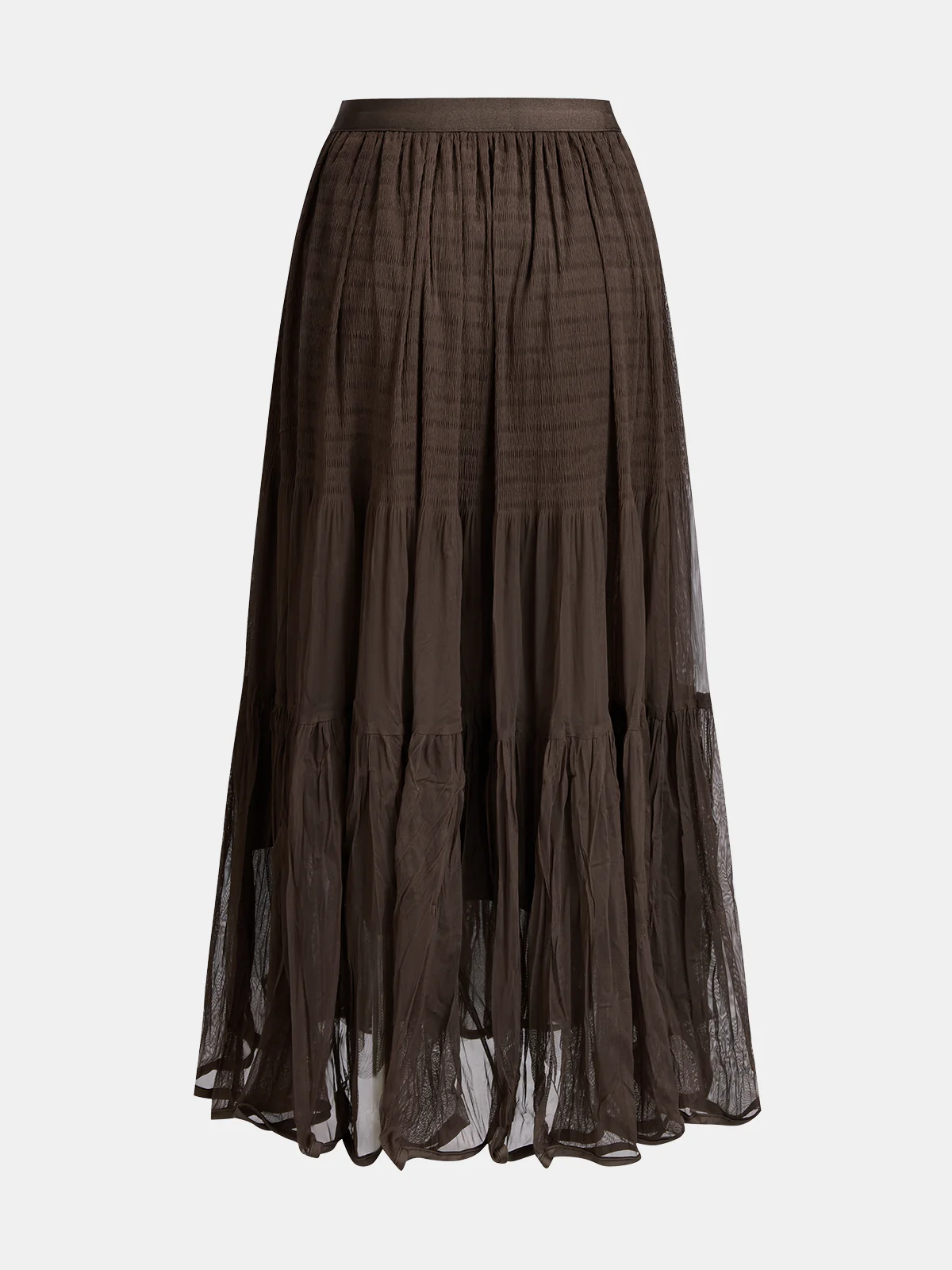 Pleated Mesh Maxi Skirt - Image 2