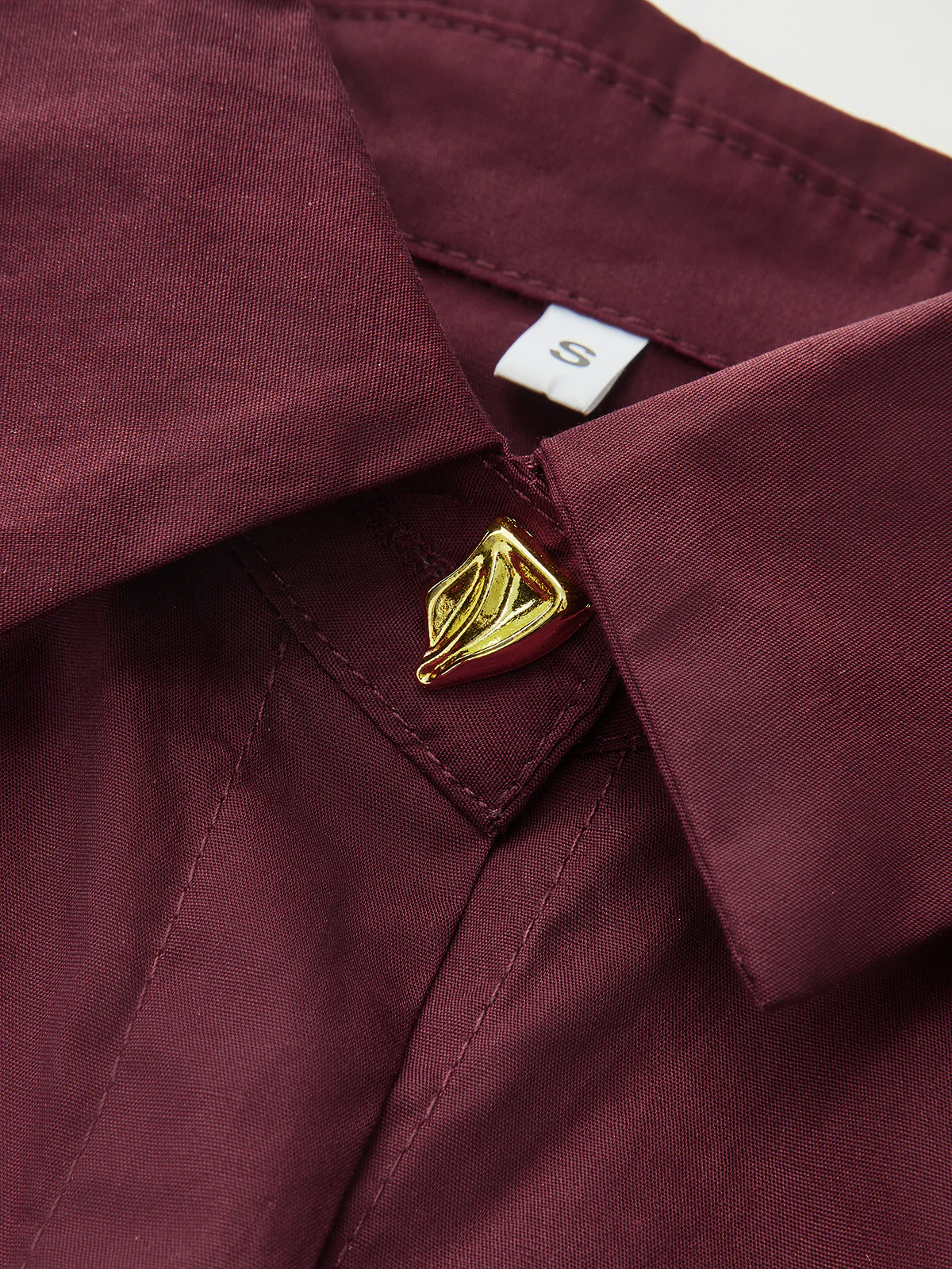 Pleated Peplum Shirt with Collar Detail - Image 3