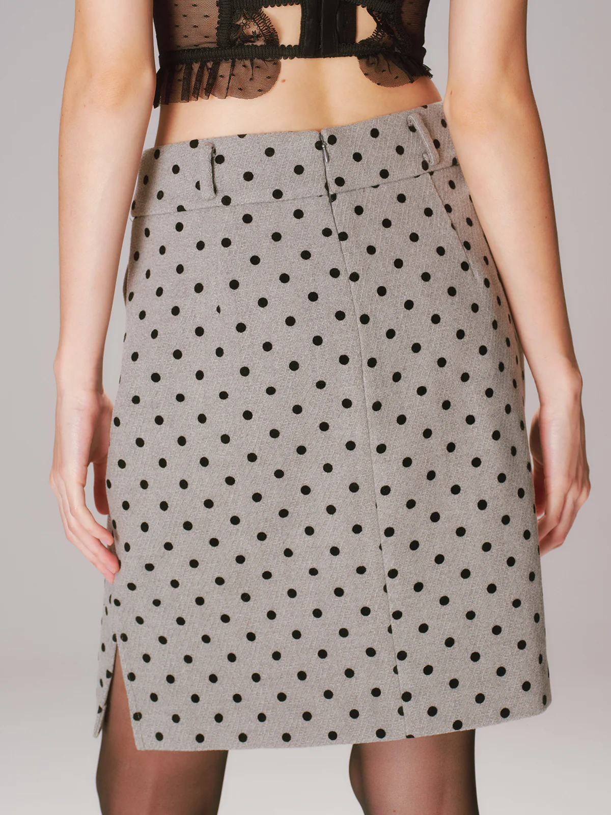 Polka Dot A-Line Mini Skirt - Image 4
