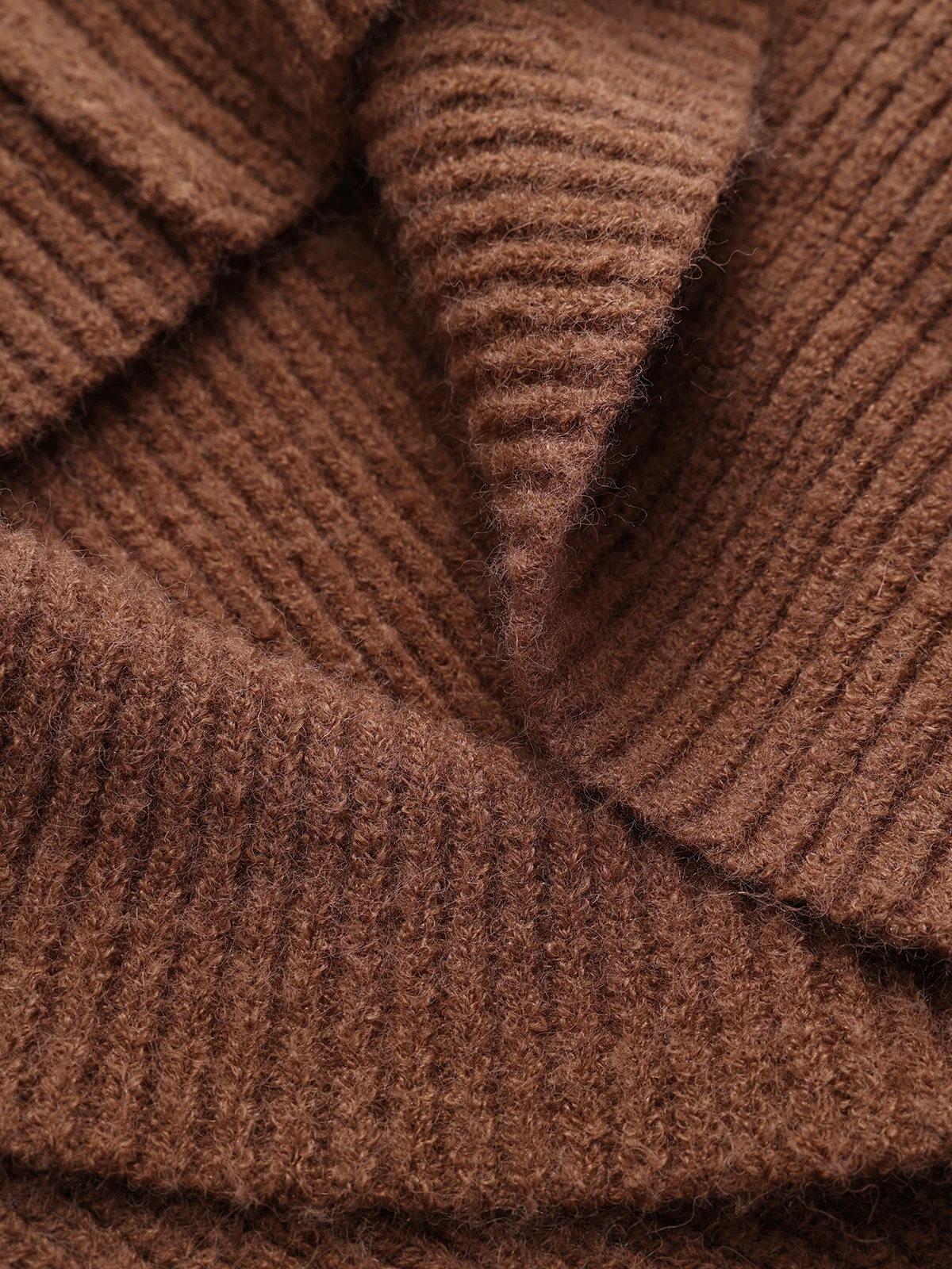 Ribbed Knit Cropped Shawl Collar Cardigan - Image 4