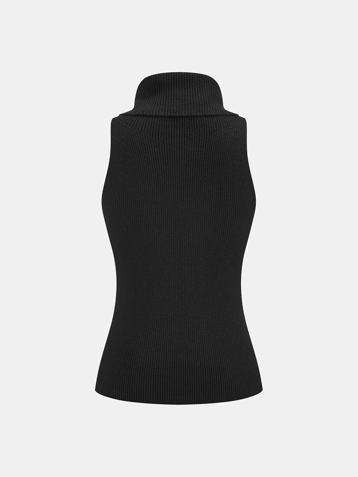 Ribbed Sleeveless Turtleneck Top - Image 2