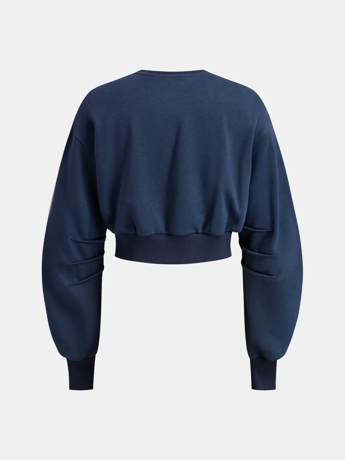 Ruched Cropped Balloon-Sleeve Sweatshirt - Image 2