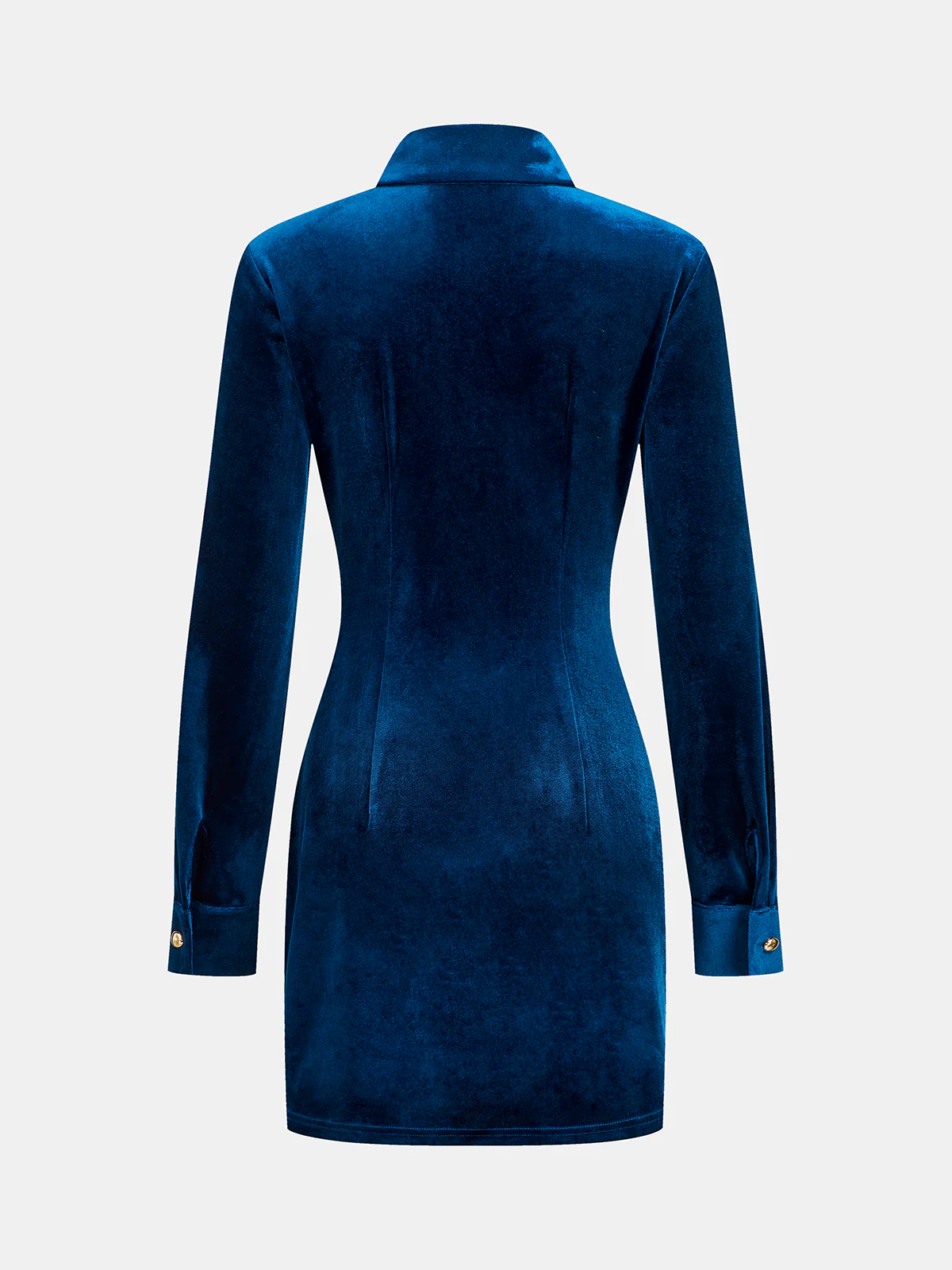 Ruched Velvet Shirt Dress - Image 4