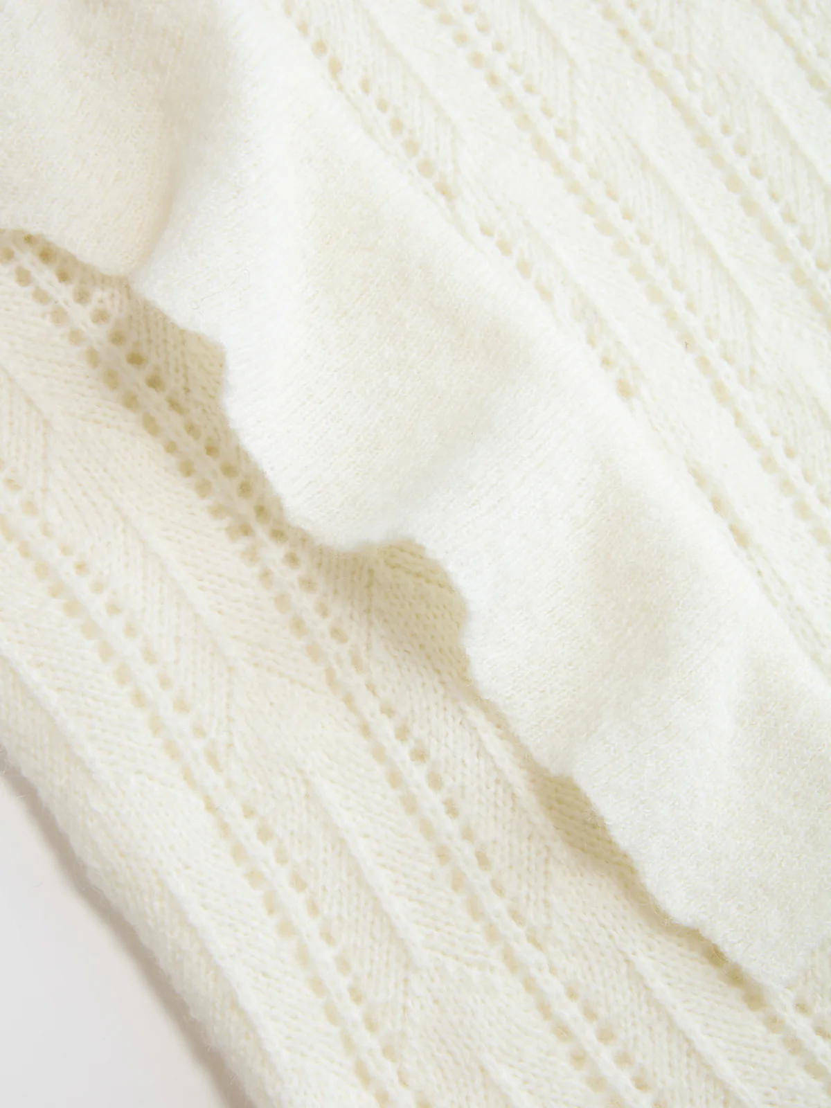 Ruffle Openwork Wool Blend Sweater - Image 4