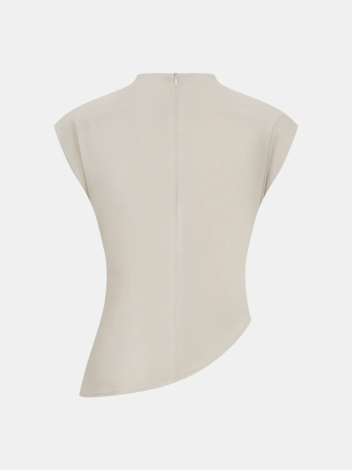 Satin Asymmetric Ruched Top & Midi Skirt Set - Image 3