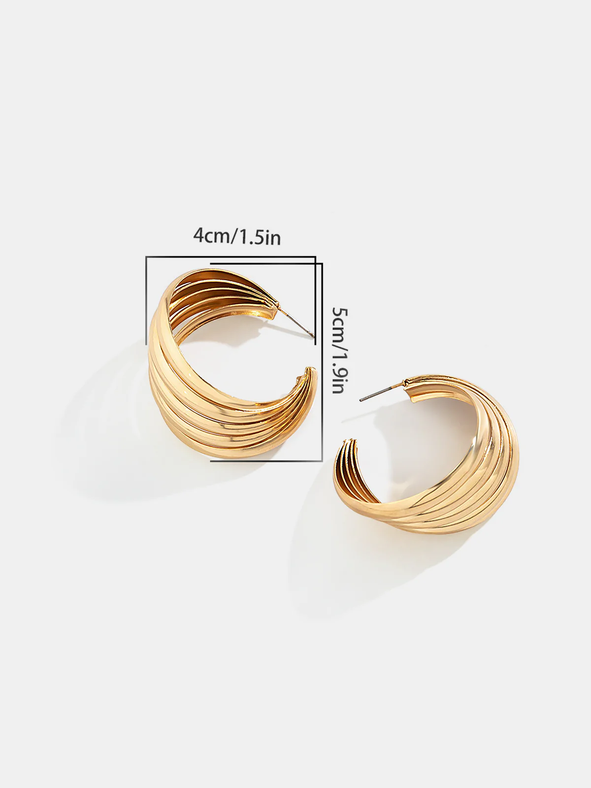 Sculpted Gold-Tone Swirl Hoop Earrings - Image 5