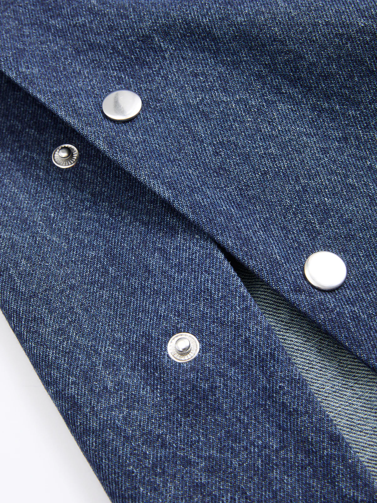 Side Button Wide-Leg Denim Pants - Image 5