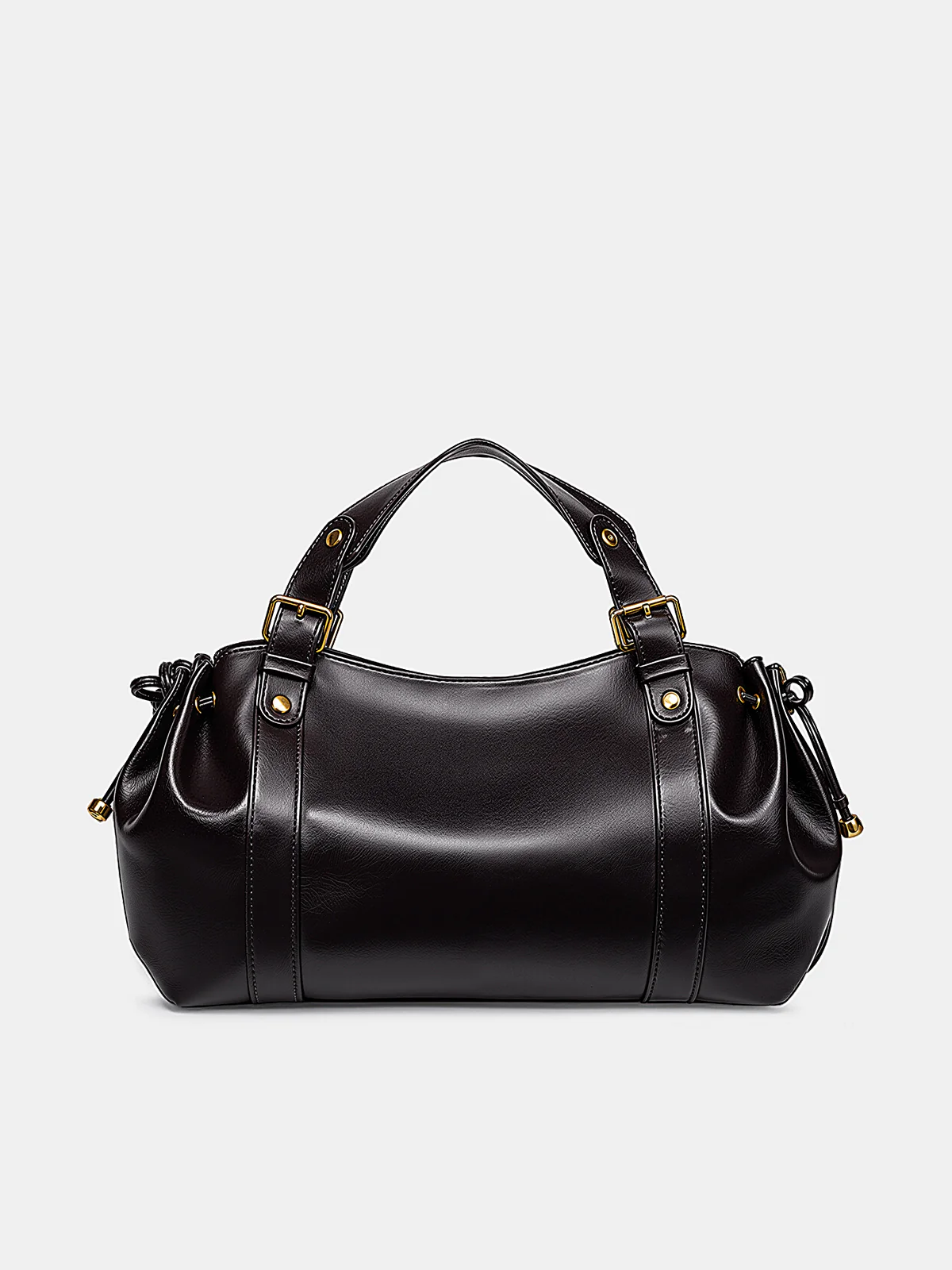 Solid Drawstring Boston Bag - Image 2