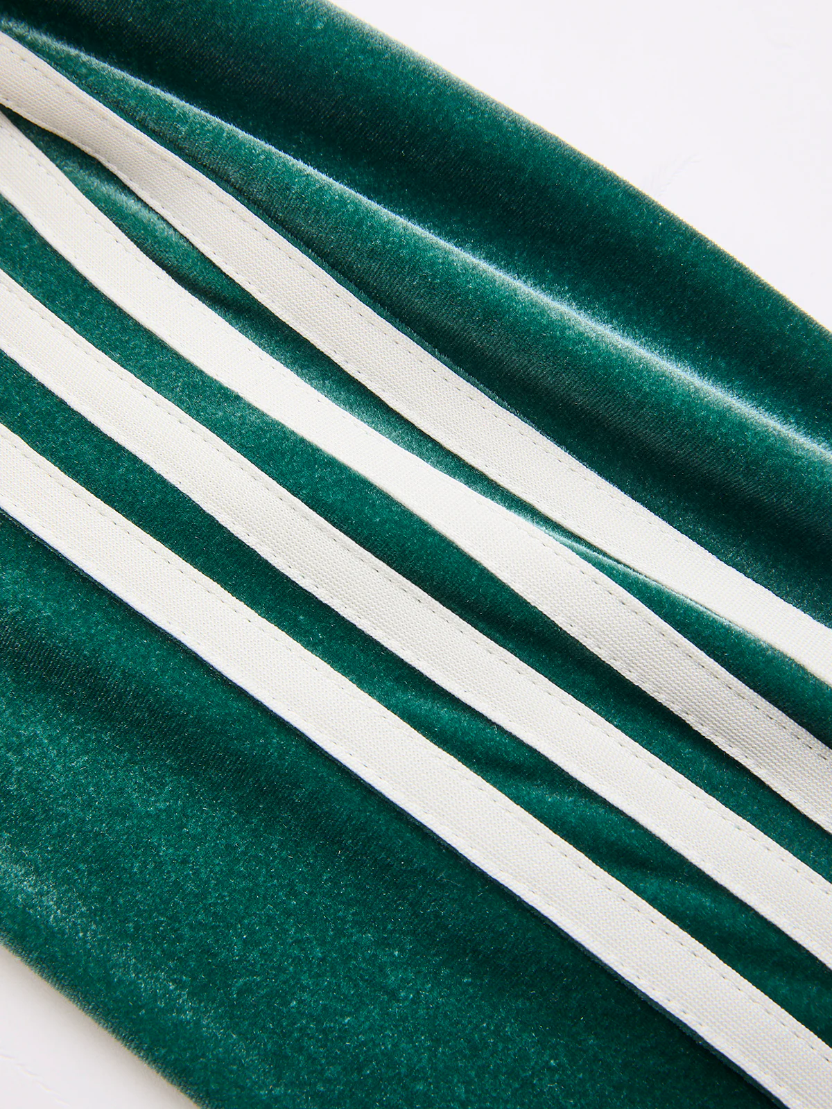 Striped Sleeve Velvet Polo Neck Sweatshirt - Image 5