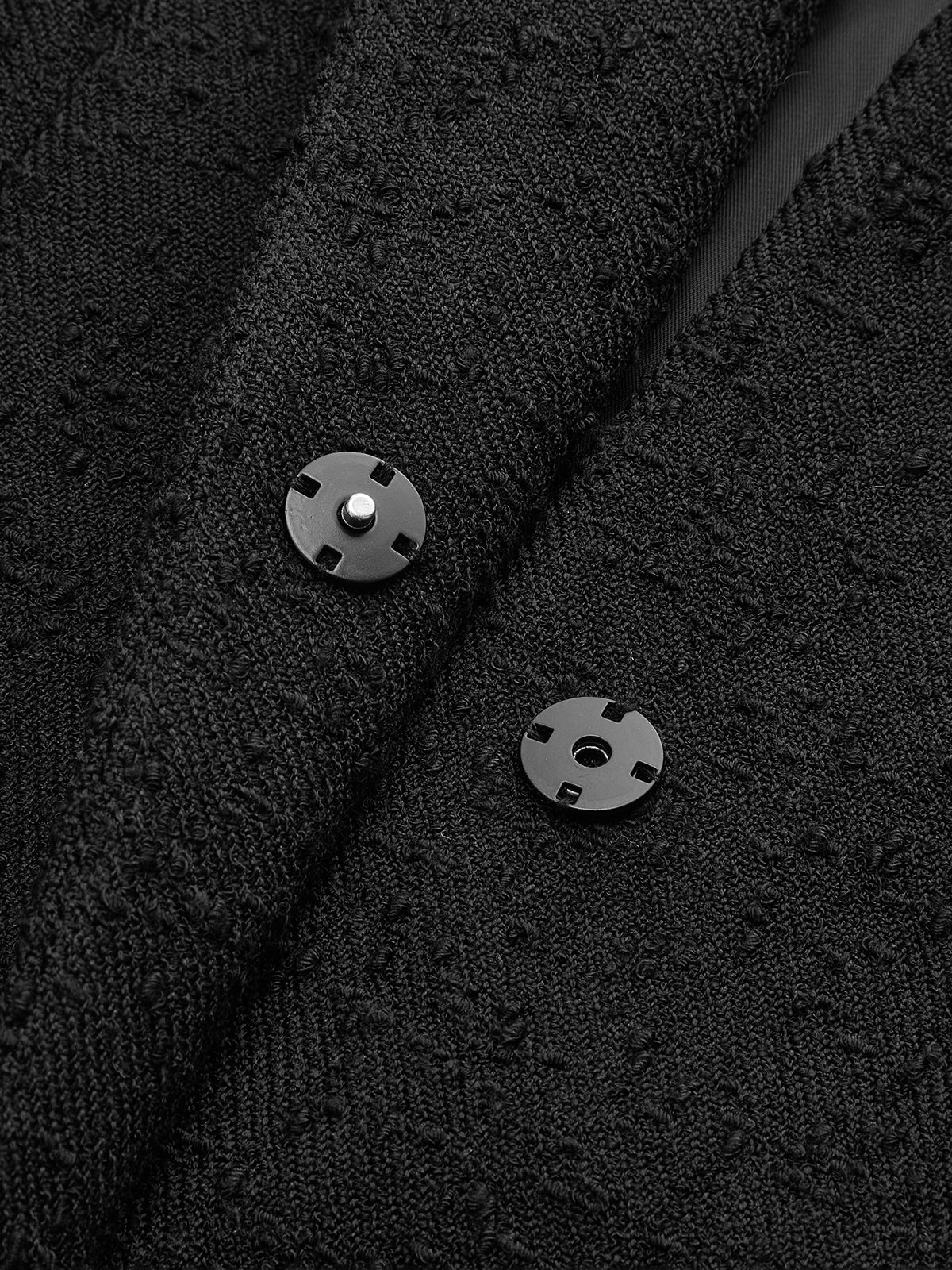Textured Blazer with Floral Buckle Belt - Image 4