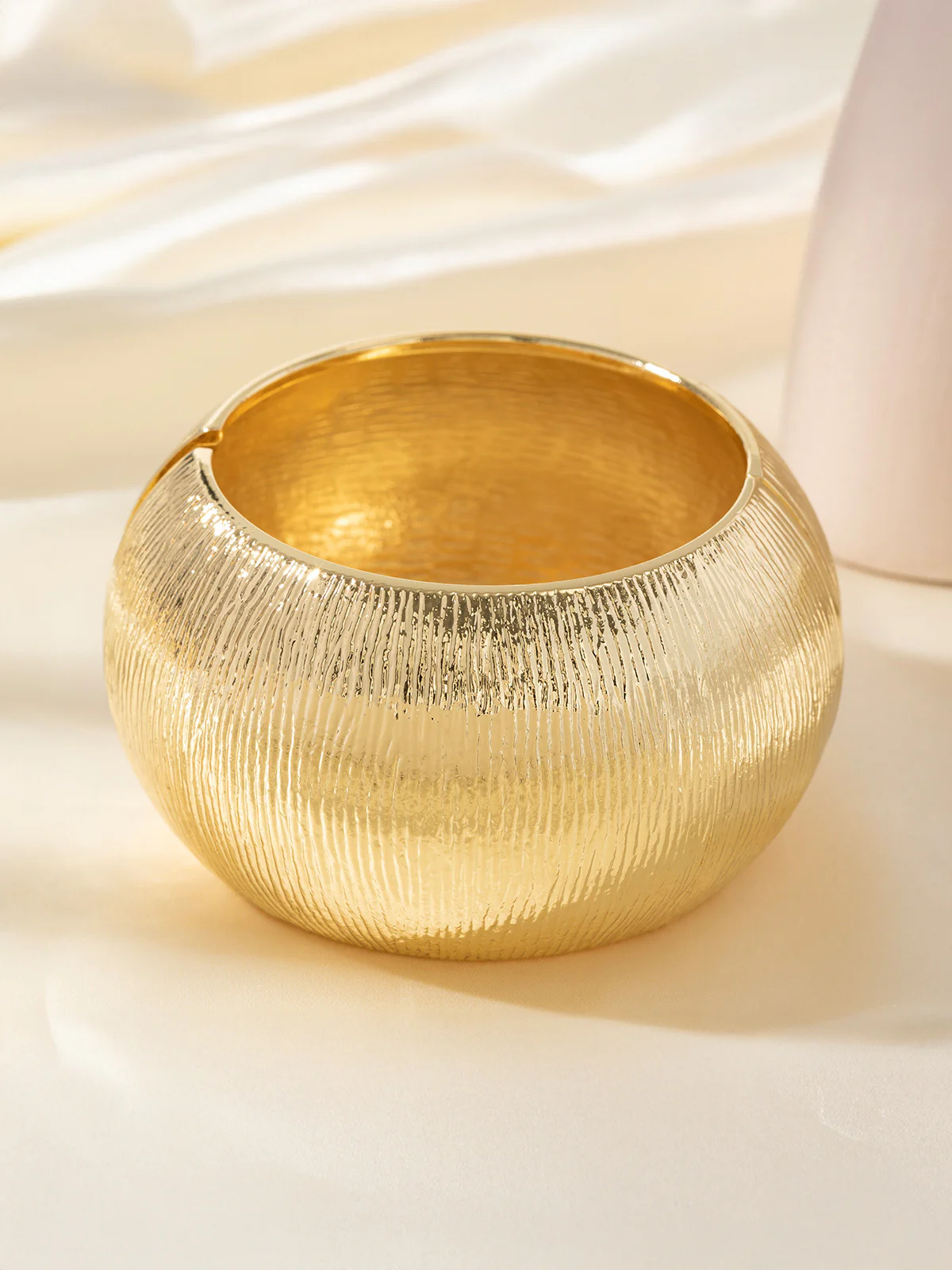 Textured Oversized Cuff Bracelet - Image 4
