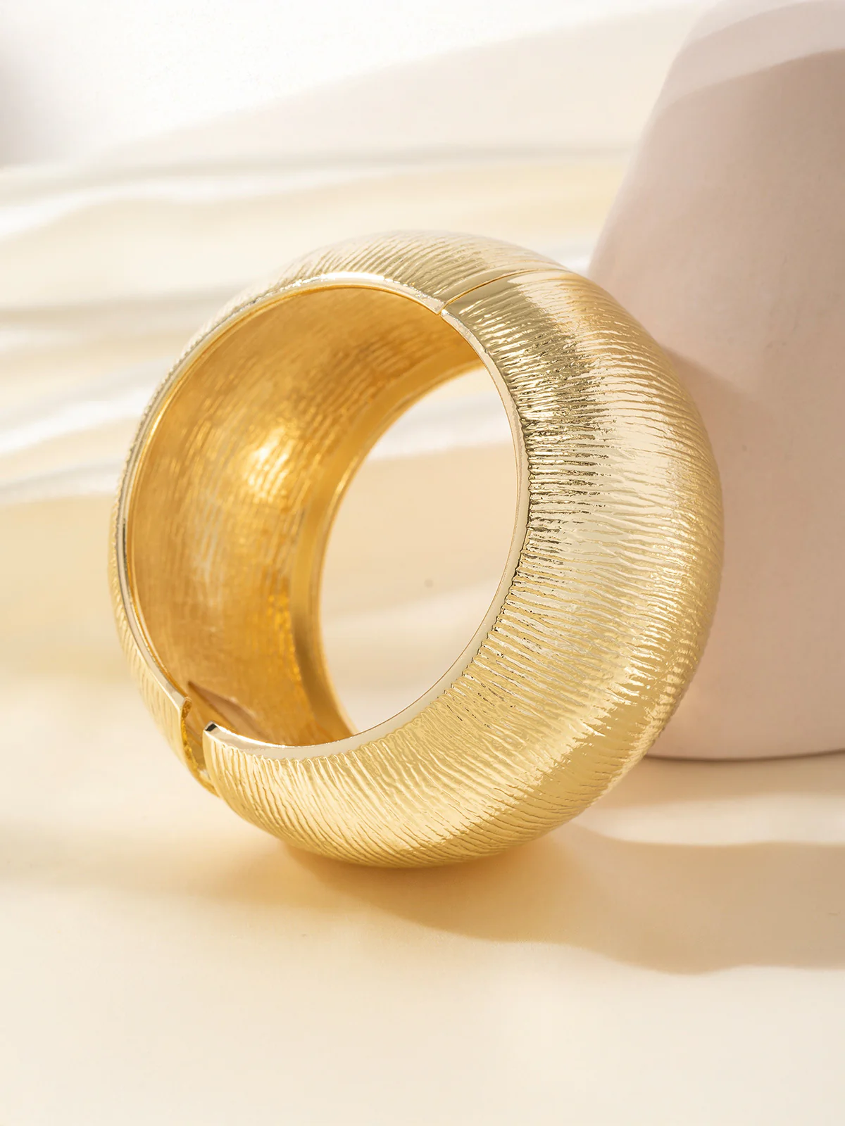 Textured Oversized Cuff Bracelet - Image 5