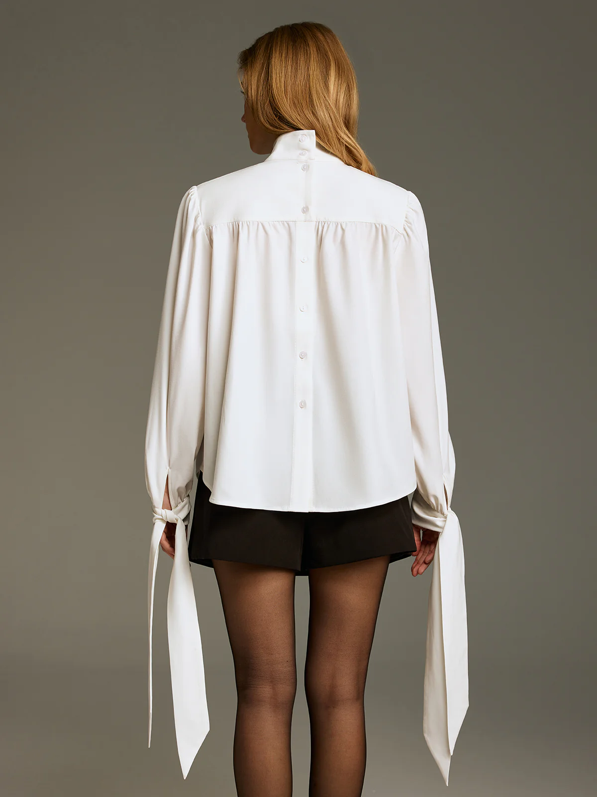 Tie-Cuff Turtleneck Blouse - Image 6