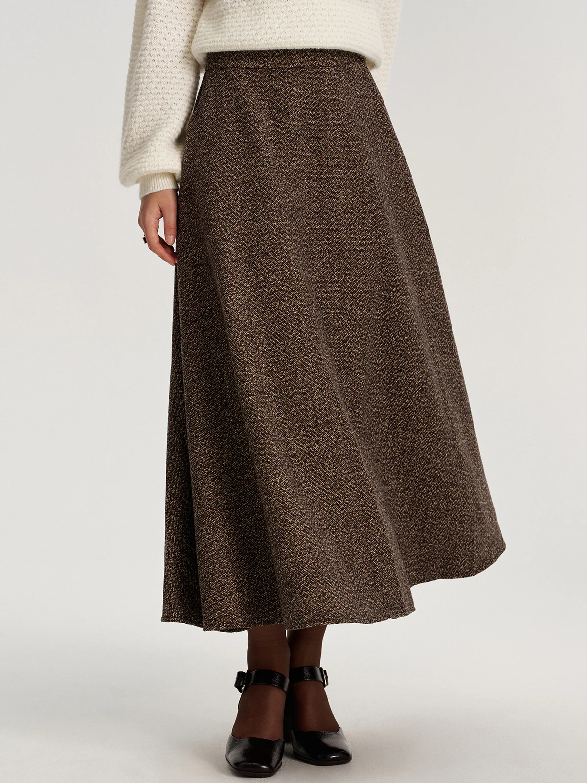 Tweed A-Line Pocket Maxi Skirt - Image 4