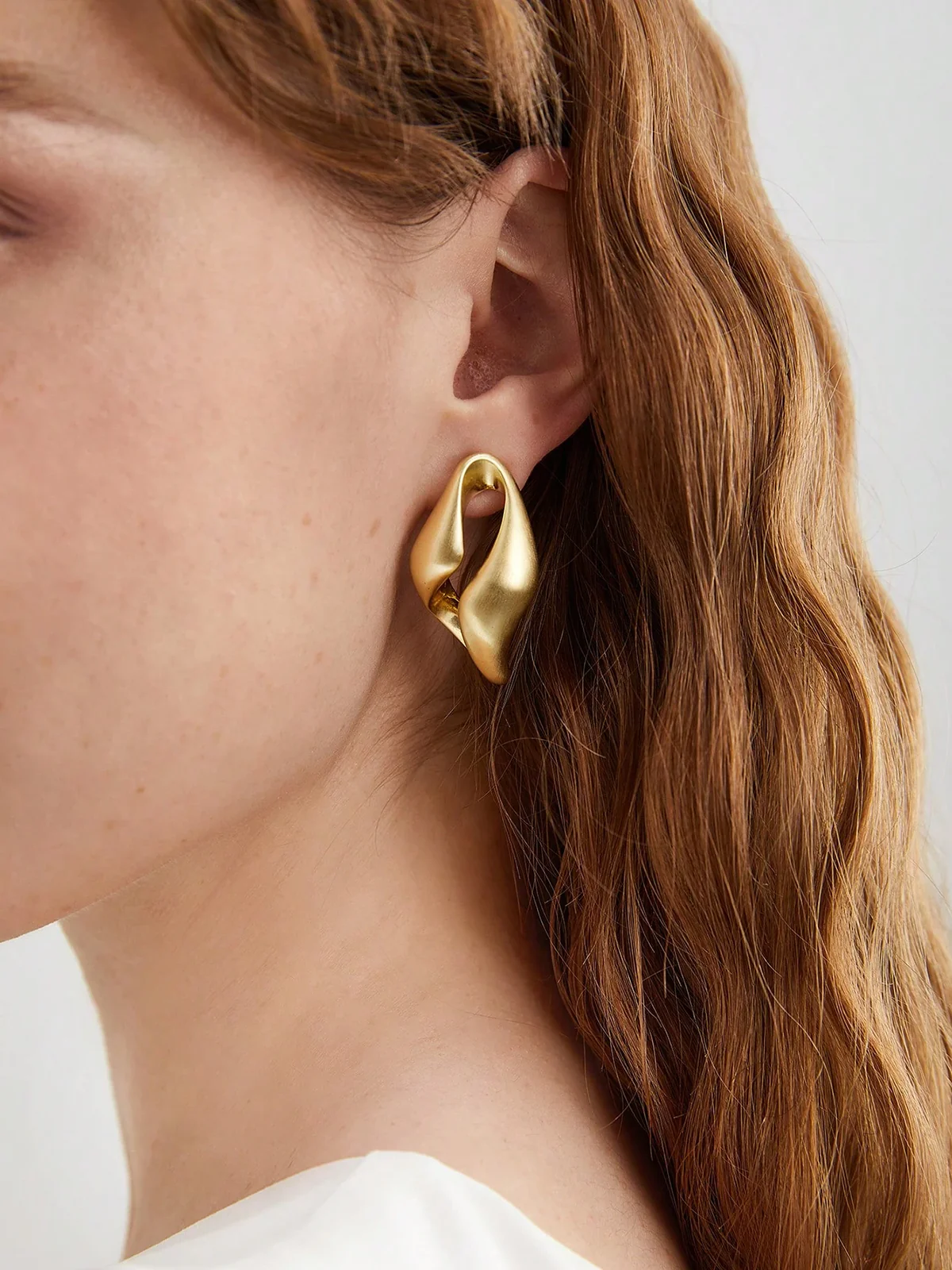 Twisted Sculptural Hoop Earrings - Image 2