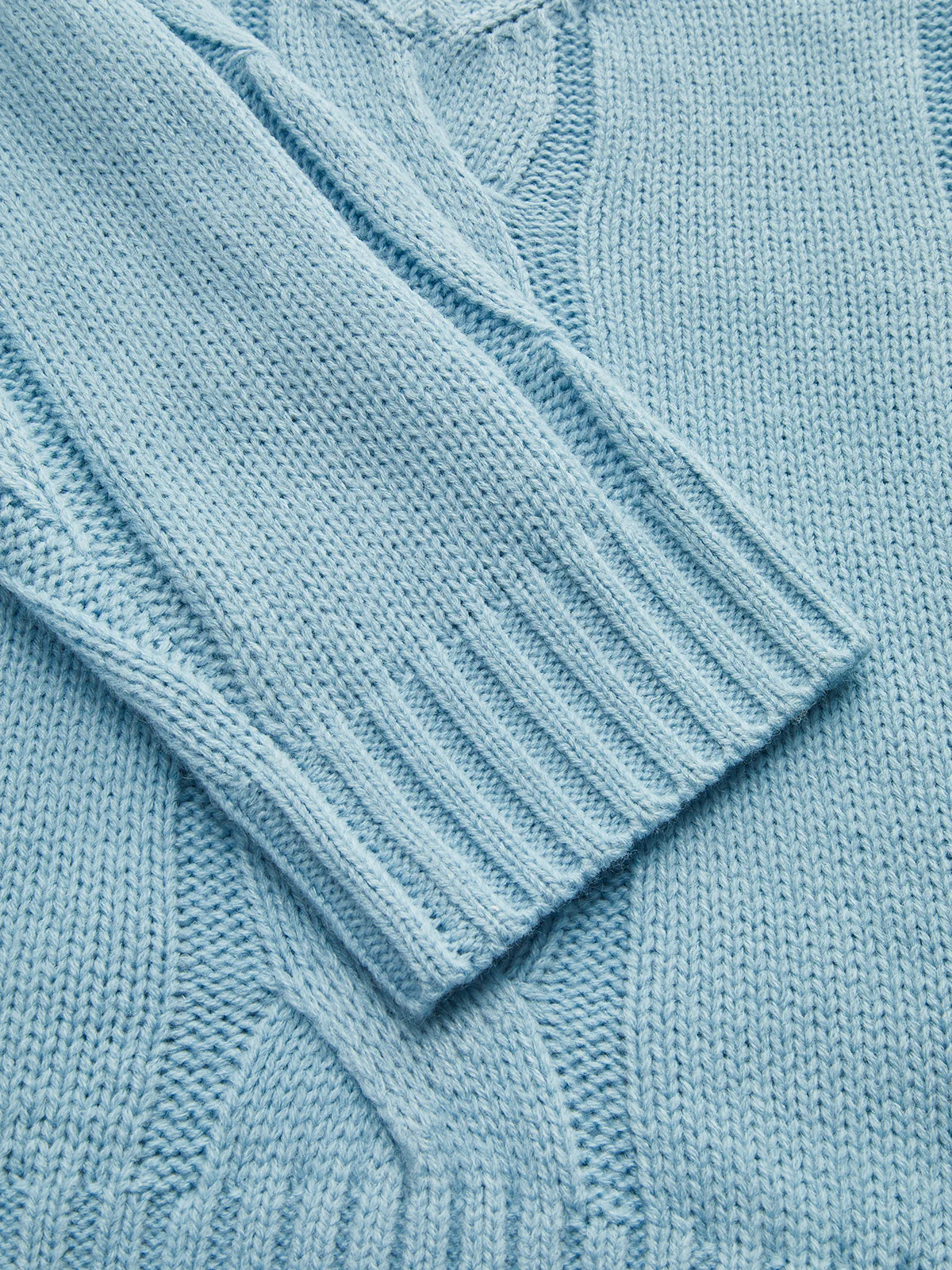 V-Neck Cable Knit Sweater - Image 4
