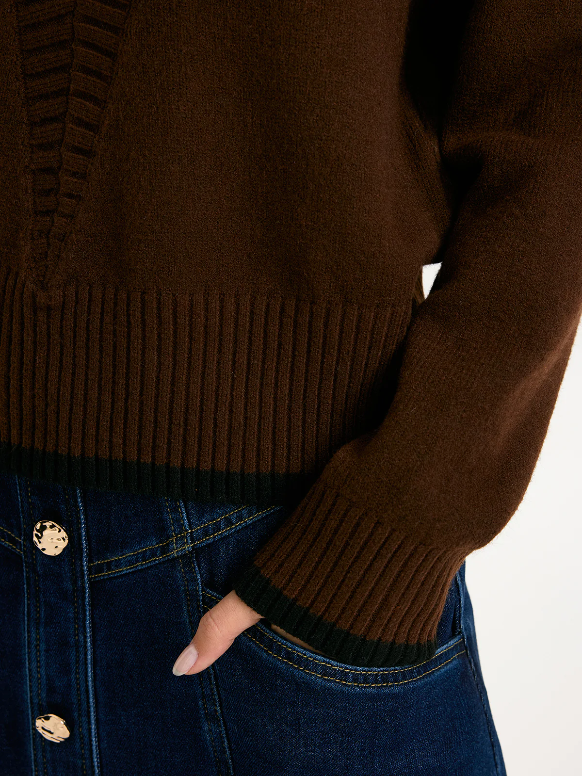 V-Neck Loose Knit Sweater - Image 3