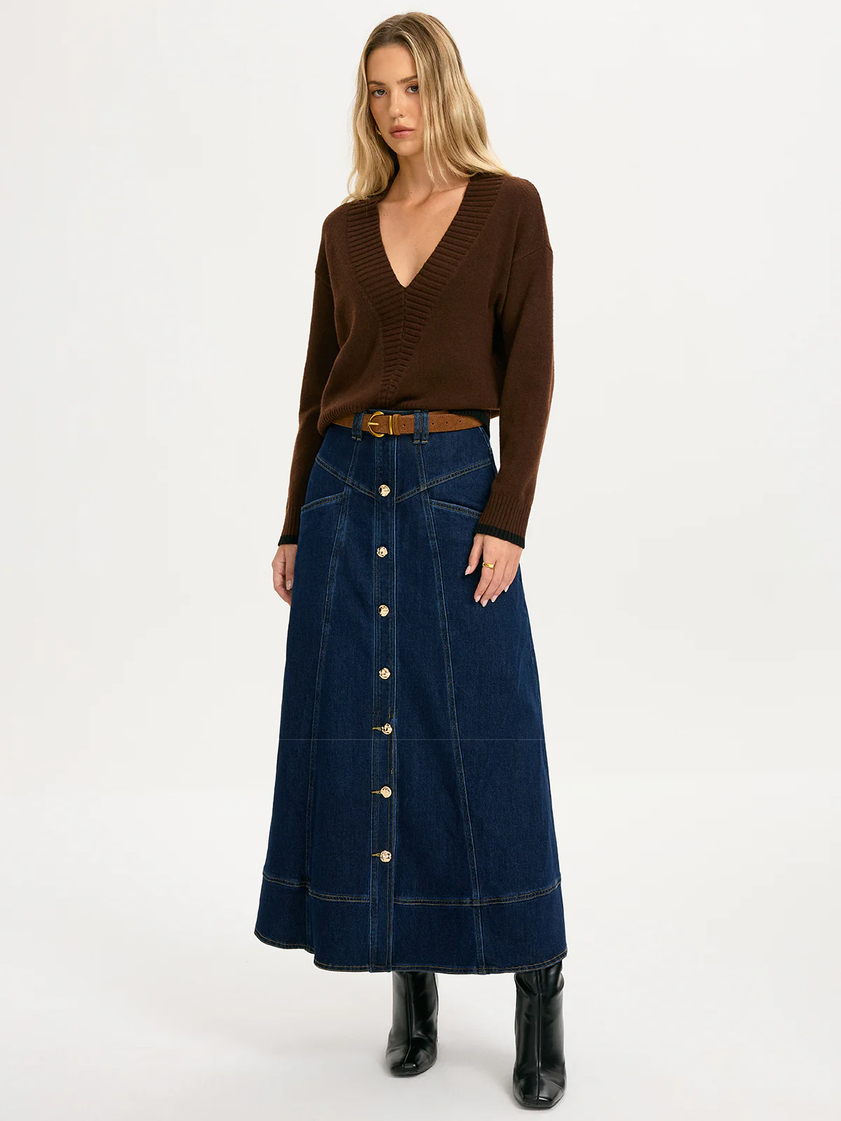 V-Neck Loose Knit Sweater - Image 5