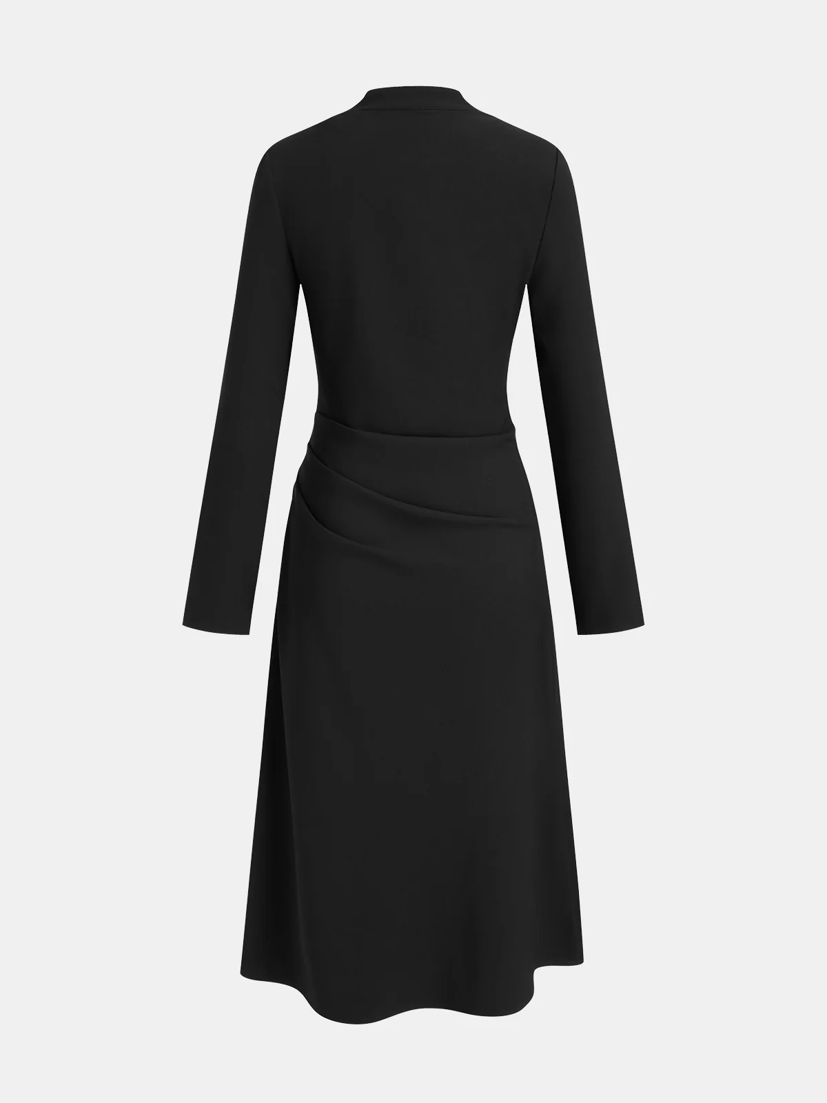 V-Neck Ruched Waist Slit Shirt Dress - Image 2
