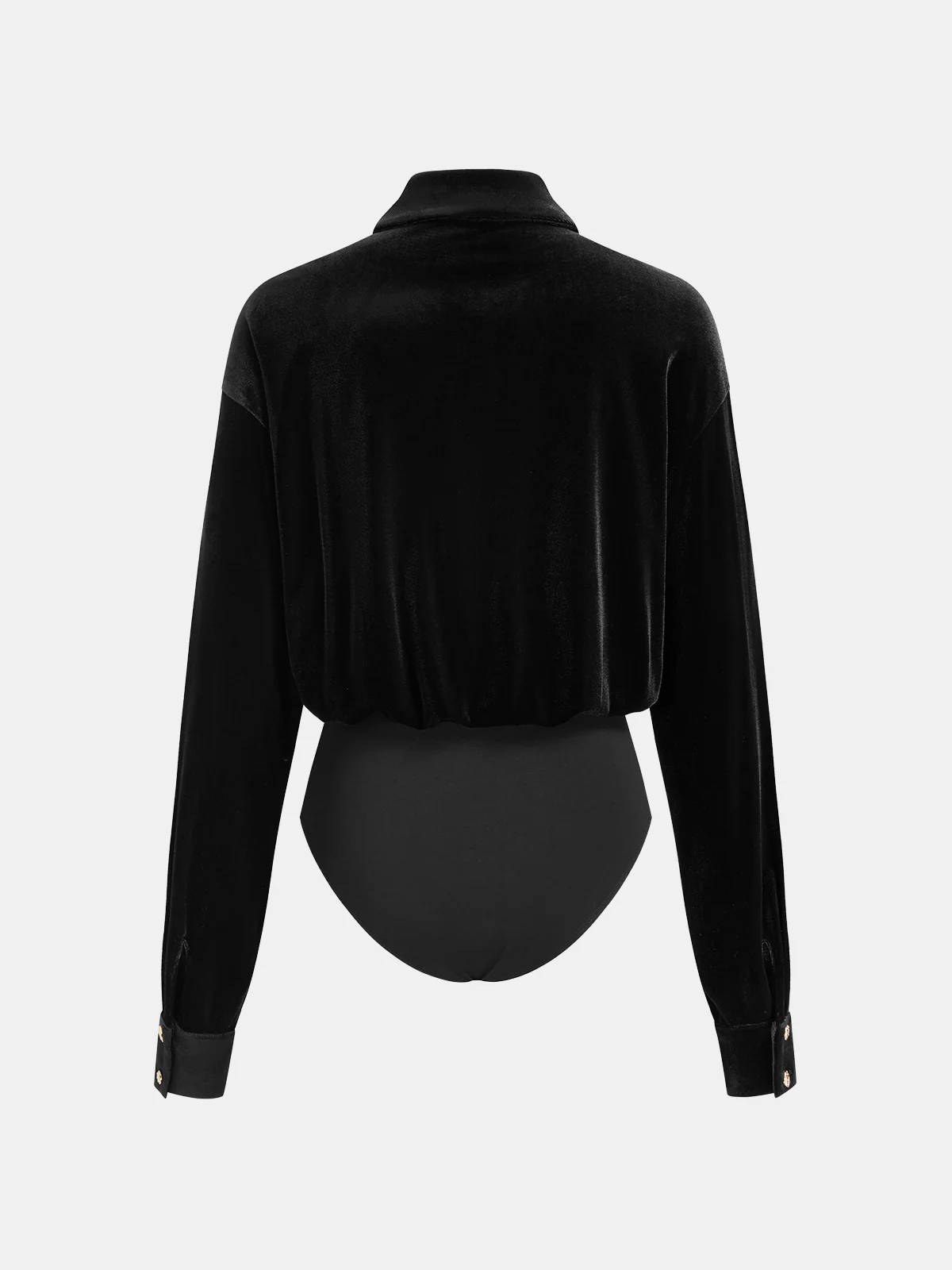 Velvet Collared Button-Front Bodysuit - Image 2
