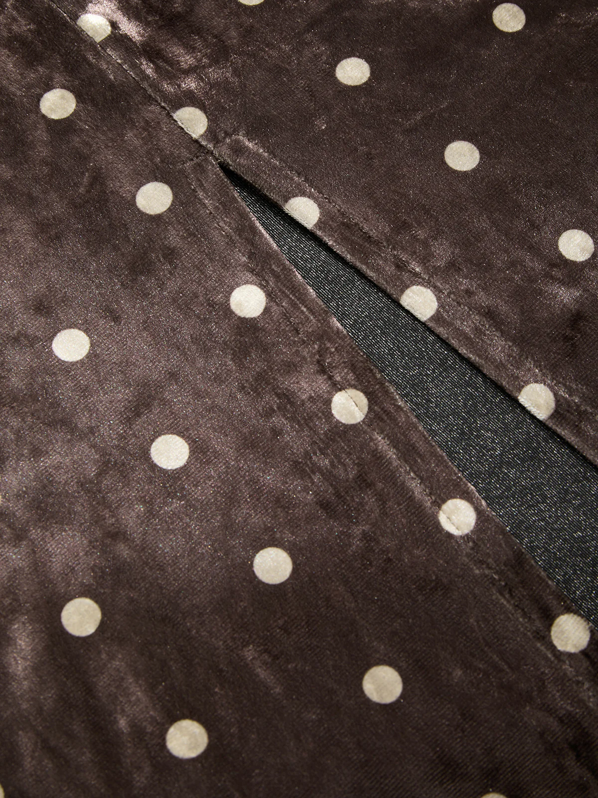 Velvet Polka Dot Lace-Trim Cami Midi Dress - Image 4