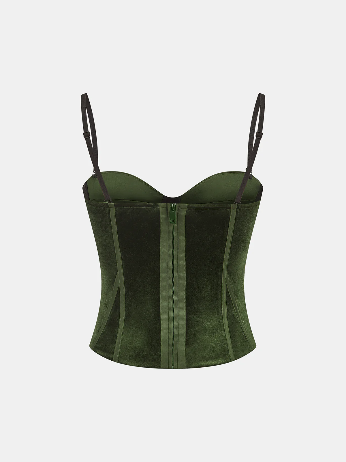 Velvet & Satin Panel Corset Top - Image 2