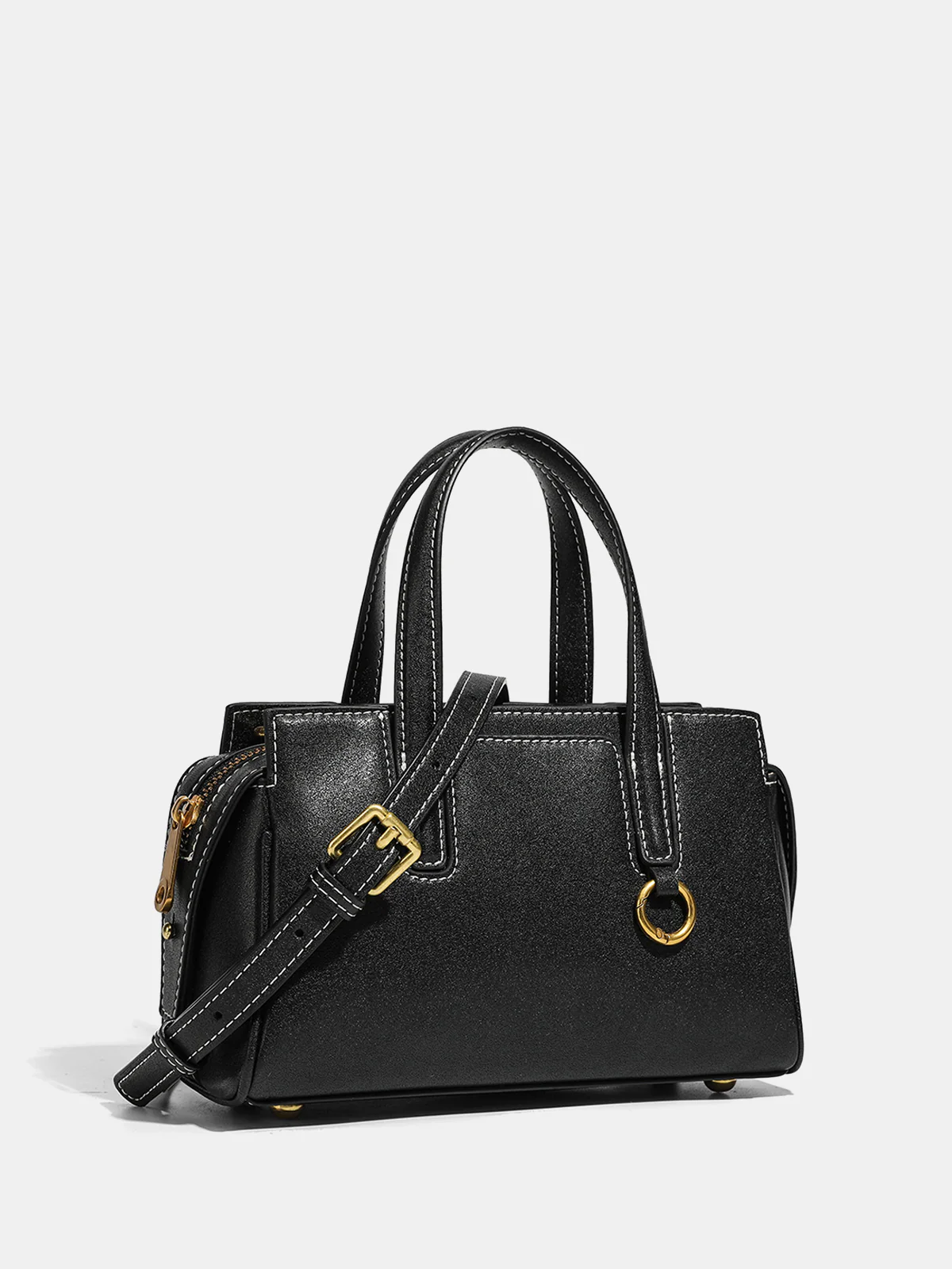 Vintage Leather Top-Handle Bag - Image 3