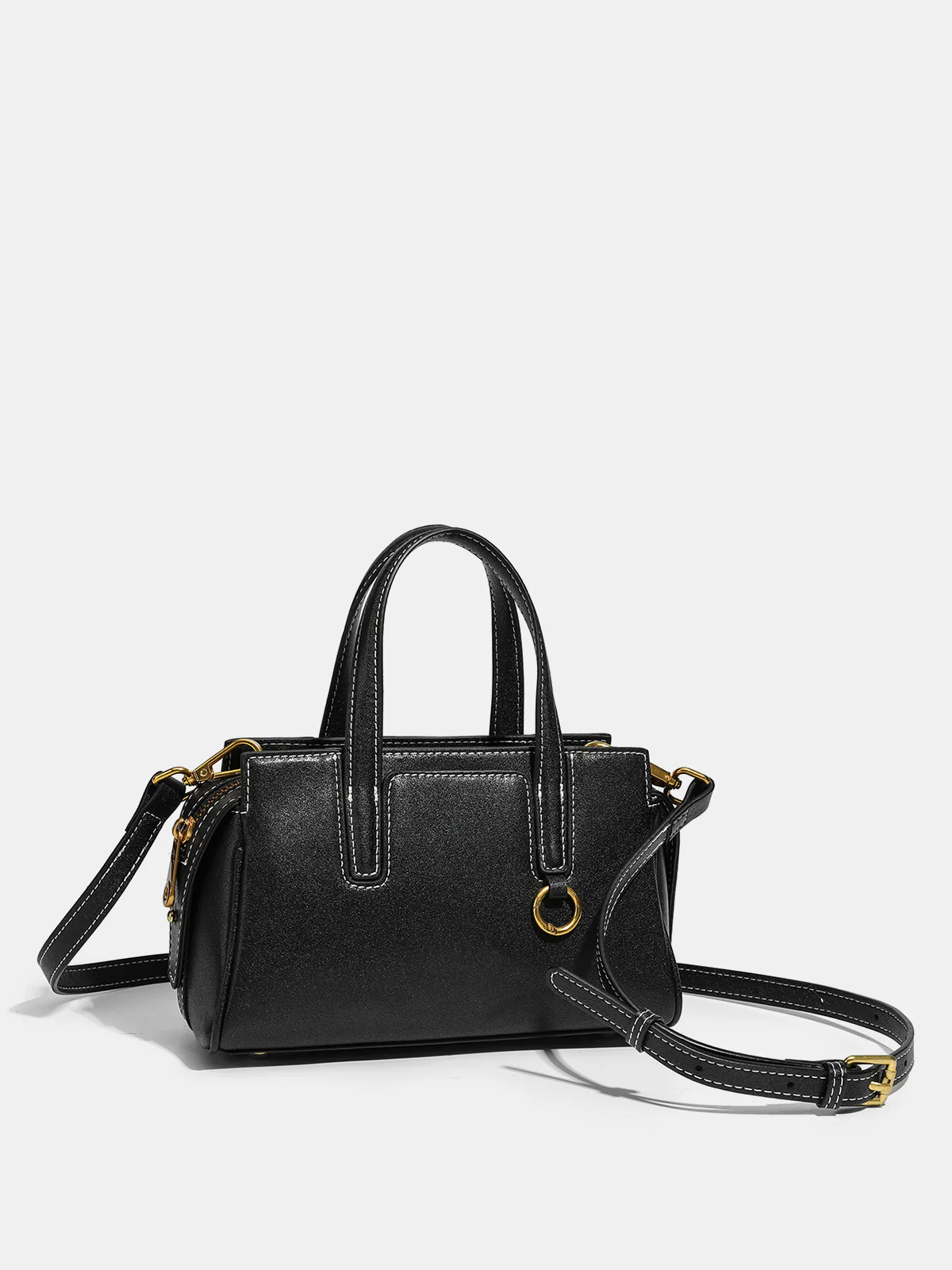 Vintage Leather Top-Handle Bag - Image 4