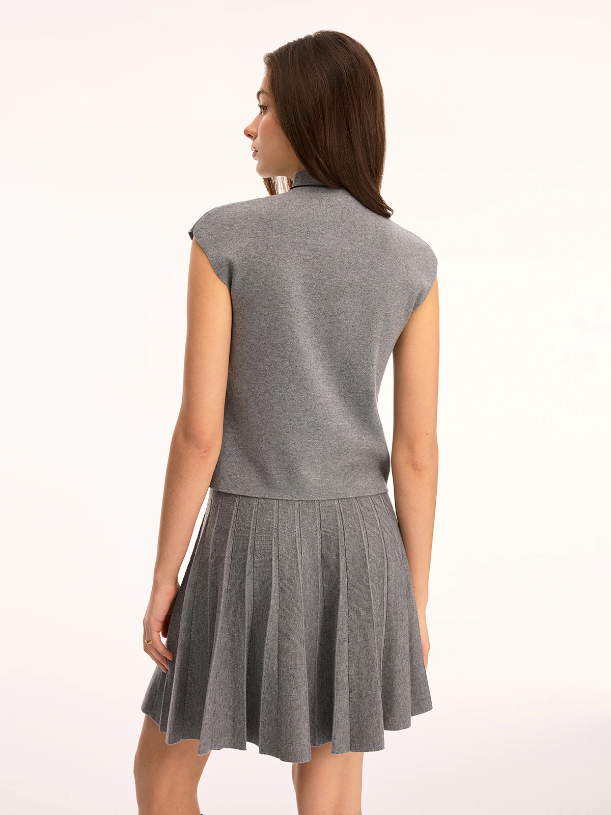 Wool-Blend Mock Neck Top & Mini Skirt Set - Image 6