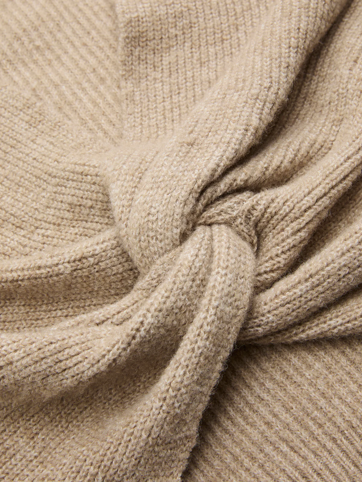 Wool-Blend Ribbed Back-Knot Sleeveless Top - Image 4