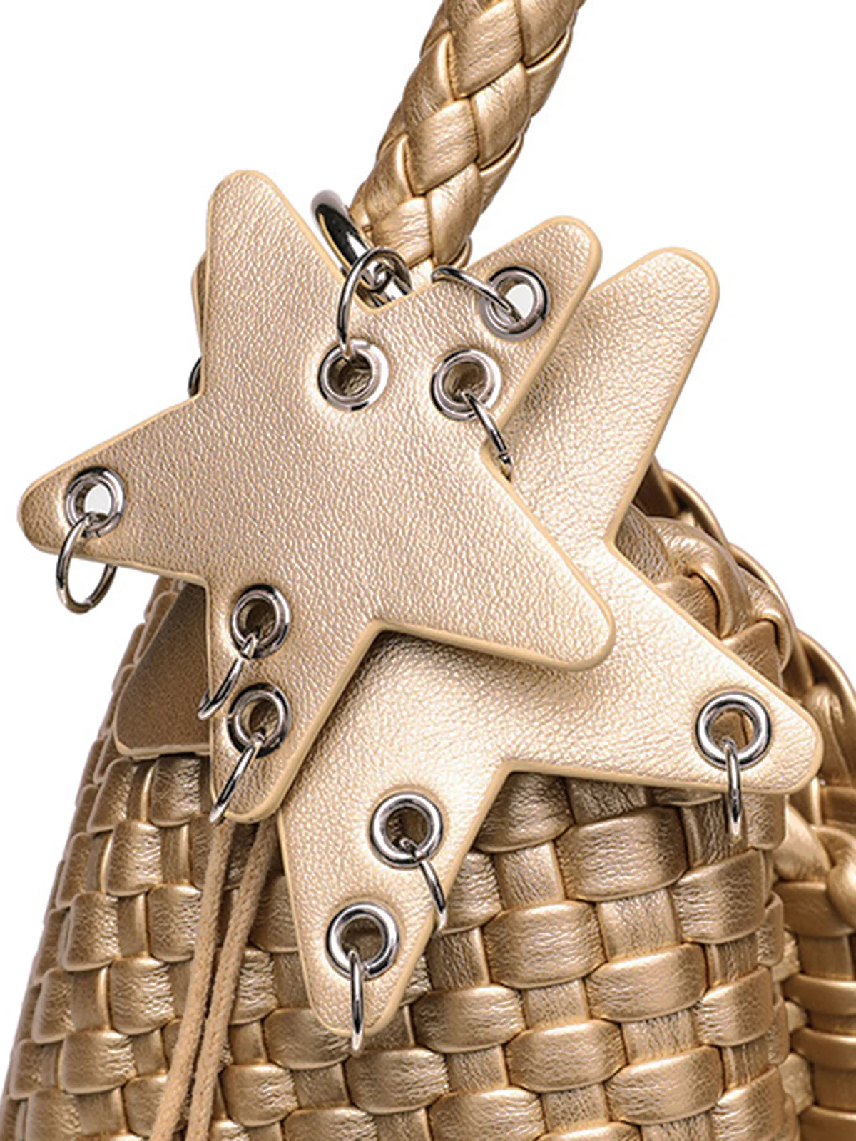 Woven Star-Detail Fashion Shoulder Bag - Image 4