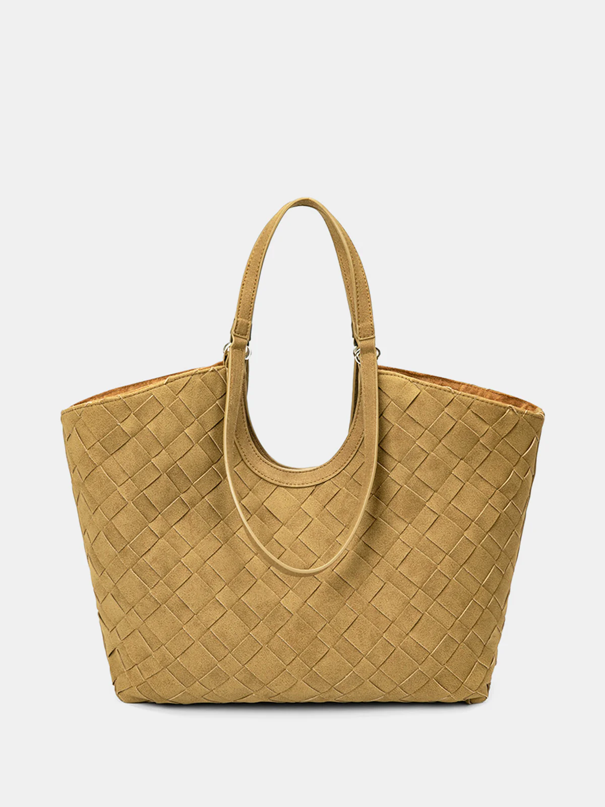 Woven Suede Effect Tote Bag - Image 2
